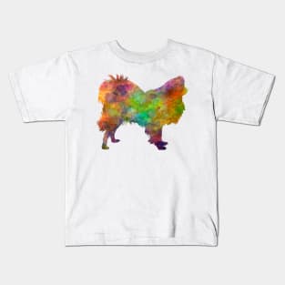 Japanese Chin  in watercolor Kids T-Shirt